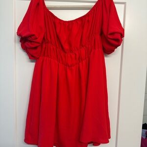 Chic Red Off-Shoulder Dress